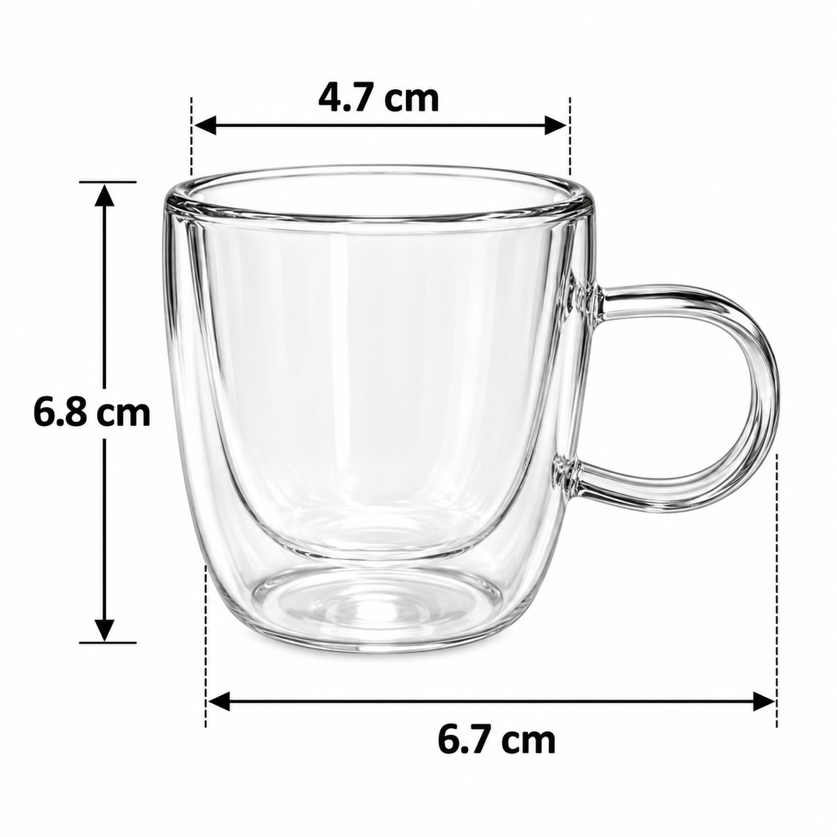 Medidas: Taza espresso de vidrio de doble pared 100 ml