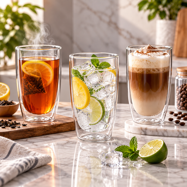 Vaso de vidrio de doble pared 450 ml