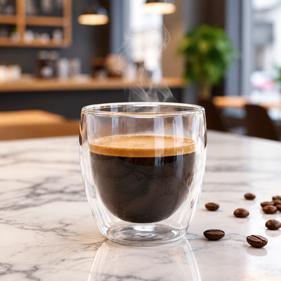 Vaso para espresso de vidrio de doble pared 100 ml