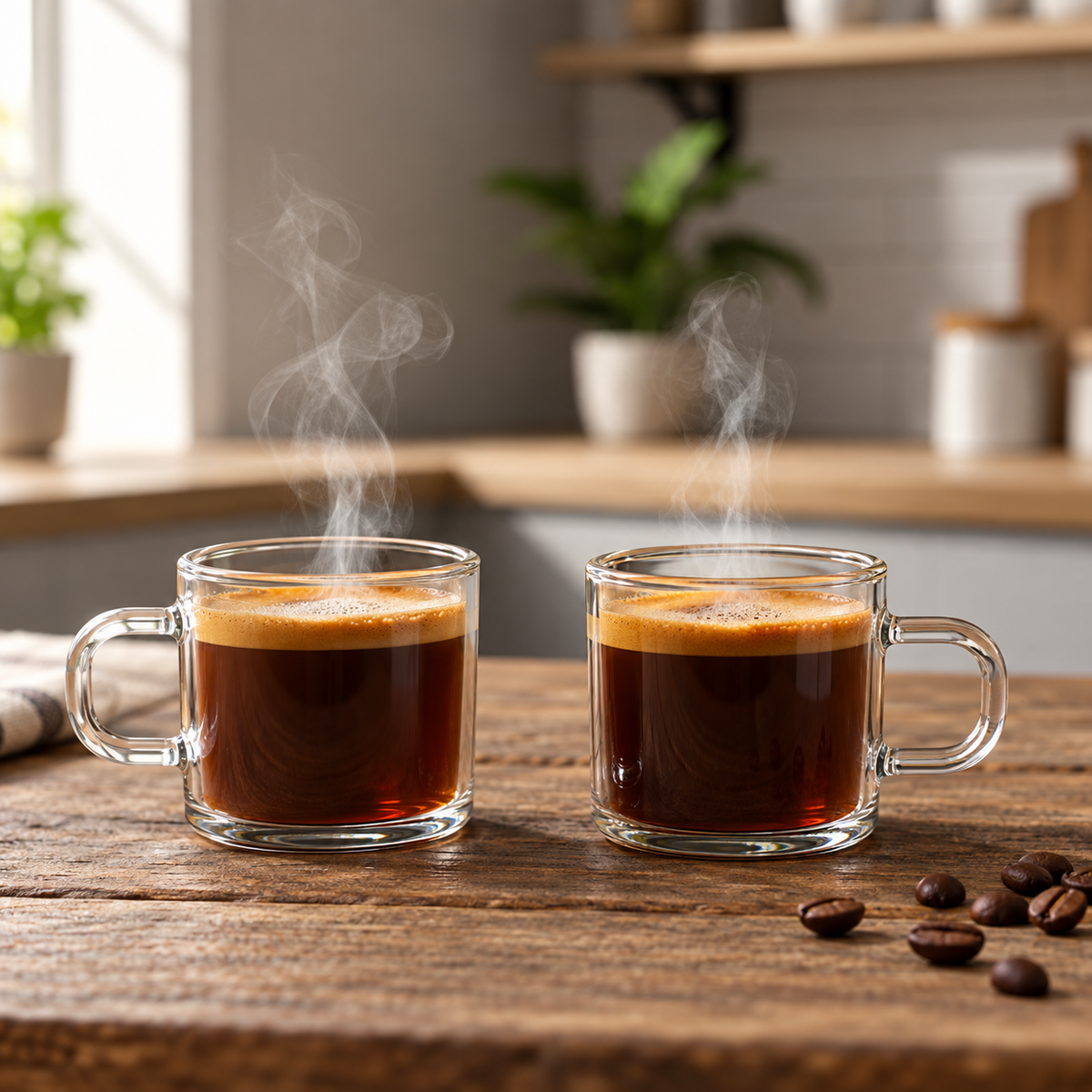 Set de 6 tazas de vidrio para espresso 90 ml
