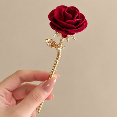 Gancho para cabello con diseño de rosa