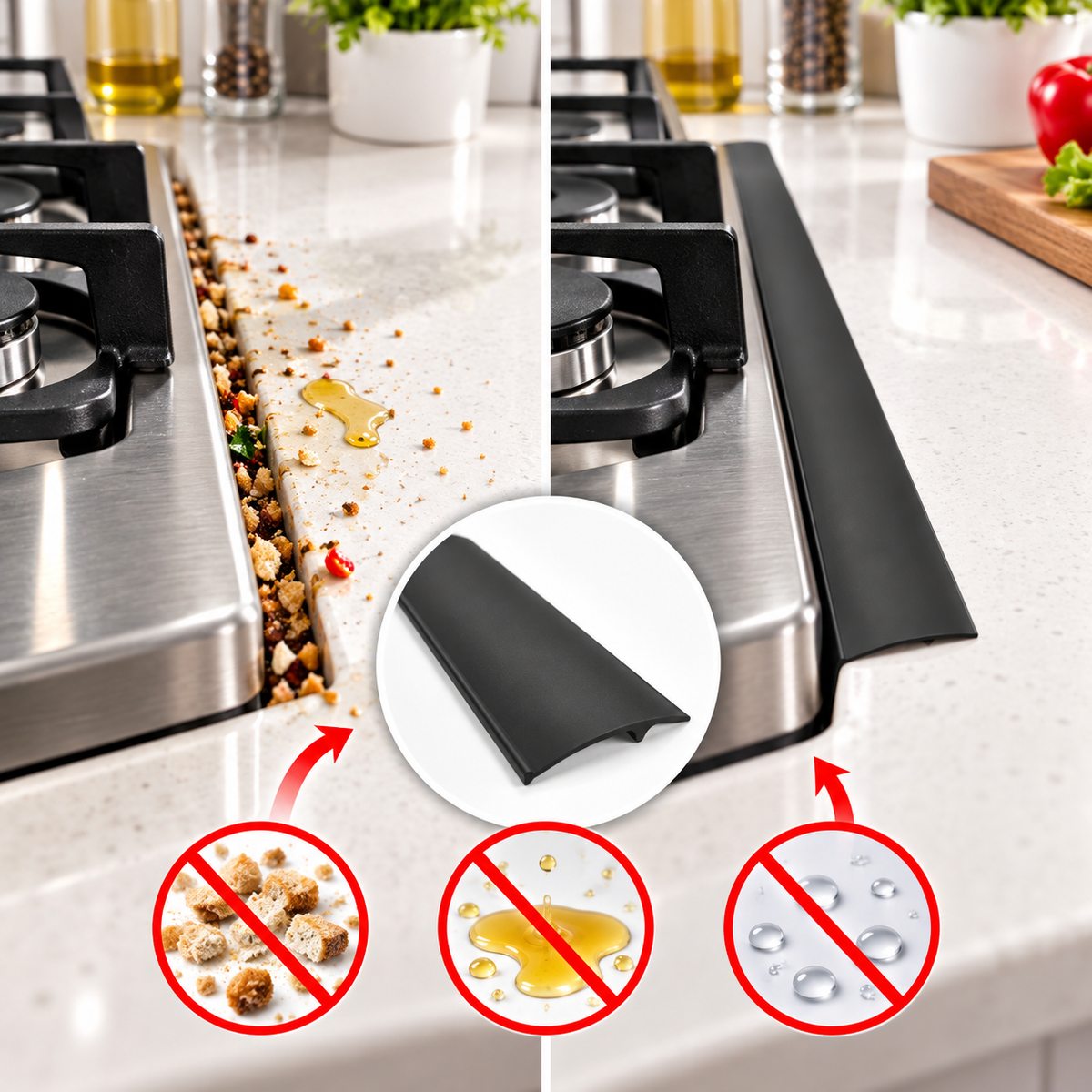 Protector de silicona para ranuras de cocina